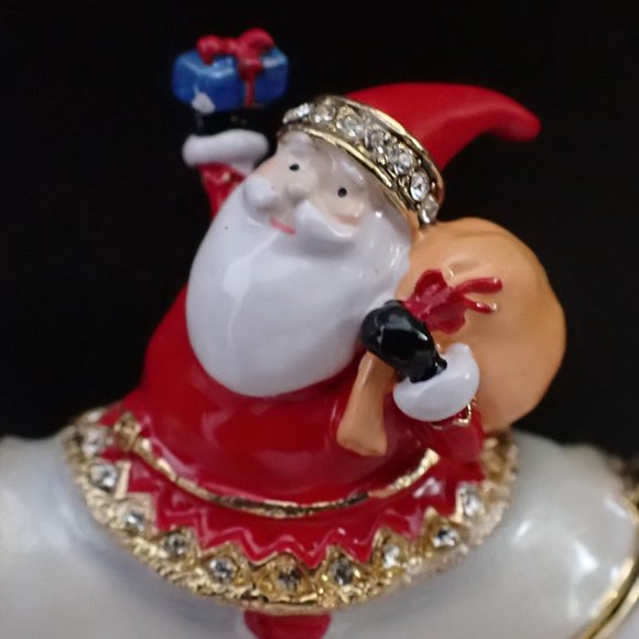 Depatment56 Santa on Polar Bear Jeweled Box/Xmas/Holiday/Santa Claus - Picture 2 of 8